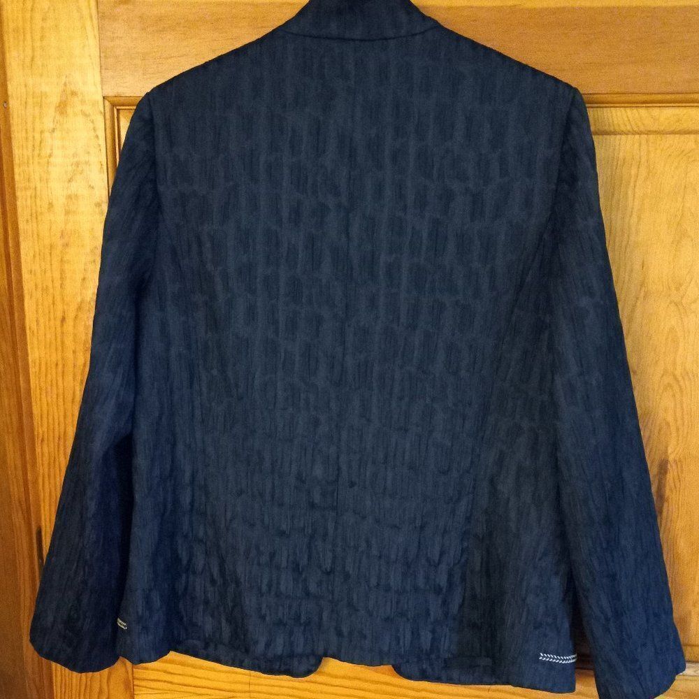 Alfred Dunner Navy Embroidered Jacket - Picture 3 of 7